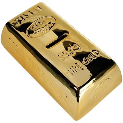 BIGBUY HOME Keramik-Goldbarren Sparschwein - Mit Schloss BIGBUY HOME Keramik-Goldbarren Sparschwein - Mit Schloss
