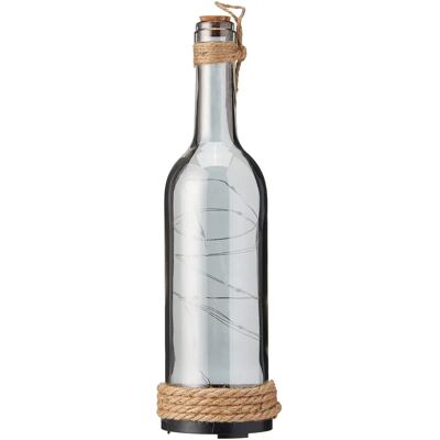 BigBuy Decoratieve Glazen Fles met LED - 7,5x29,5cm BigBuy Decoratieve Glazen Fles met LED - 7,5x29,5cm
