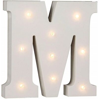 Out Of The Blue LED-Buchstabe M - 16cm Holzdekoration Out Of The Blue LED-Buchstabe M - 16cm Holzdekoration