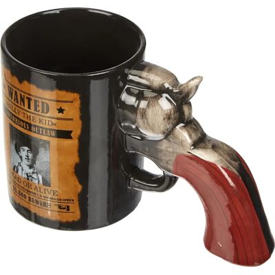 Close Up Billy the Kid Revolver Mug - Western Ceramic Close Up Billy the Kid Revolver Mug - Western Ceramic