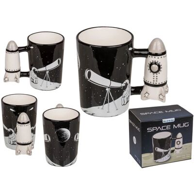 Märke Astronaut Keramikmugg med Raket Handtag - Rymdmugg Märke Astronaut Keramikmugg med Raket Handtag - Rymdmugg