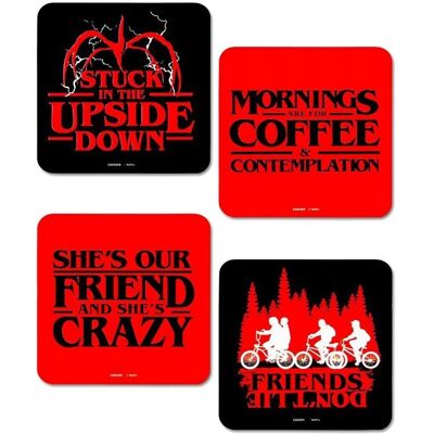 Out of the Blue Stranger Things Pack de 4 Sous-verres - Publicité Out of the Blue Stranger Things Pack de 4 Sous-verres - Publicité
