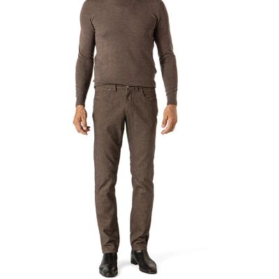 Gardeur Bruine Wolllook 5-Pocket Broek - Broek Gardeur Bruine Wolllook 5-Pocket Broek - Broek