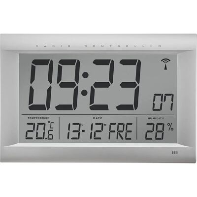 Reloj de Pared Kaiserkraft - Radio-Control, Plata, 265x415x45mm Reloj de Pared Kaiserkraft - Radio-Control, Plata, 265x415x45mm