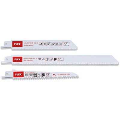 Flex 462.179 Sägeblätter - 3er-Set für Kunststoff, Holz, Metall Flex 462.179 Sägeblätter - 3er-Set für Kunststoff, Holz, Metall