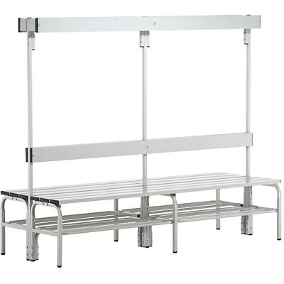 Banco de vestuario de aluminio Sypro - Doble cara, 2000mm Banco de vestuario de aluminio Sypro - Doble cara, 2000mm