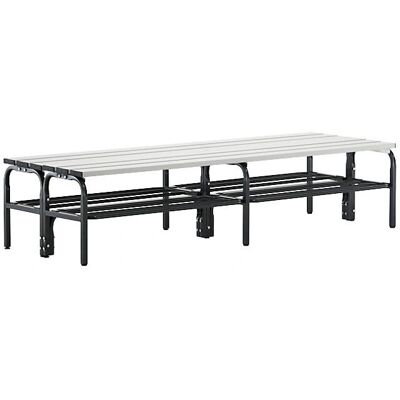 Sypro Umkleidebank - Aluminiumleisten, Edelstahlrahmen - 2000 mm Sypro Umkleidebank - Aluminiumleisten, Edelstahlrahmen - 2000 mm