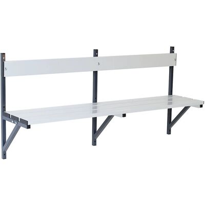 Sypro Wandbank aus Aluminiumleisten - 1500 mm, Anthrazitgrau Sypro Wandbank aus Aluminiumleisten - 1500 mm, Anthrazitgrau