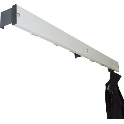 Kaiserkraft Kleiderstange - 1500 mm, Aluminium / Edelstahl, Grau Kaiserkraft Kleiderstange - 1500 mm, Aluminium / Edelstahl, Grau