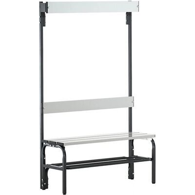 Panca spogliatoio Sypro - Listelli in alluminio, 1650x375mm, un lato, 3 ganci Panca spogliatoio Sypro - Listelli in alluminio, 1650x375mm, un lato, 3 ganci