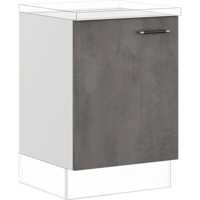 Impuls Küchen Prag und Valencia - Dunkelgrau Beton-Optik Schiefer - 60cm Unterschrank Impuls Küchen Prag und Valencia - Dunkelgrau Beton-Optik Schiefer - 60cm Unterschrank