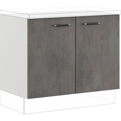 Impuls Küchen Prag und Valencia - 100x72,3cm Grauer Küchenunterschrank Impuls Küchen Prag und Valencia - 100x72,3cm Grauer Küchenunterschrank
