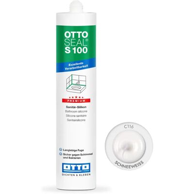 Mastic silicone premium OTTOSEAL S100 - Blanc - Sanitaire & Construction - Publicité Mastic silicone premium OTTOSEAL S100 - Blanc - Sanitaire & Construction - Publicité