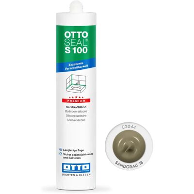 OTTO Chemie OTTOSEAL S 100 - Silicone Sanitaire Premium - Sandgrau 18 - Publicité OTTO Chemie OTTOSEAL S 100 - Silicone Sanitaire Premium - Sandgrau 18 - Publicité