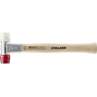 Halder Baseplex Hammer mit austauschbaren Nylon/Celluloseacetat-Köpfen - Ergonomischer Holzgriff Halder Baseplex Hammer mit austauschbaren Nylon/Celluloseacetat-Köpfen - Ergonomischer Holzgriff