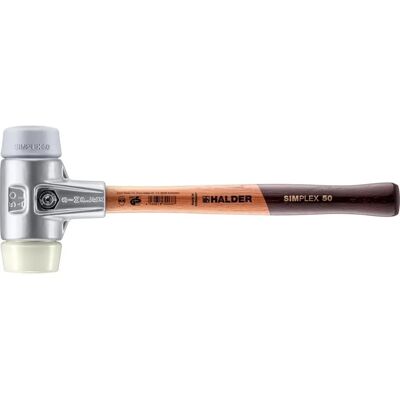 Martillo Impacto Simplex Halder - TPE/Nylon Mediano - Mango de Madera - D=50mm Martillo Impacto Simplex Halder - TPE/Nylon Mediano - Mango de Madera - D=50mm