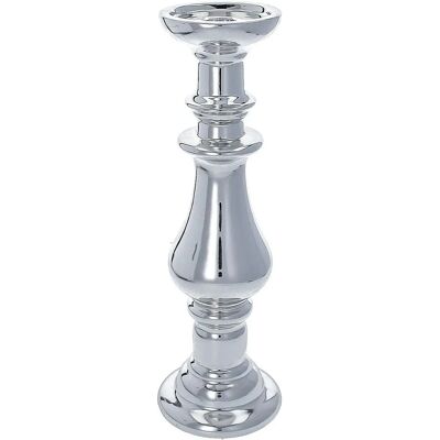 Dekoria Silberner Kerzenhalter - 13 x 42 cm - Elegantes Aluminium Dekoria Silberner Kerzenhalter - 13 x 42 cm - Elegantes Aluminium