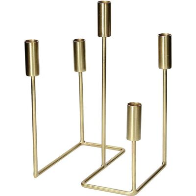 Dekoria Goldie 32cm metalowy świecznik - Nowoczesny wystrój Dekoria Goldie 32cm metalowy świecznik - Nowoczesny wystrój