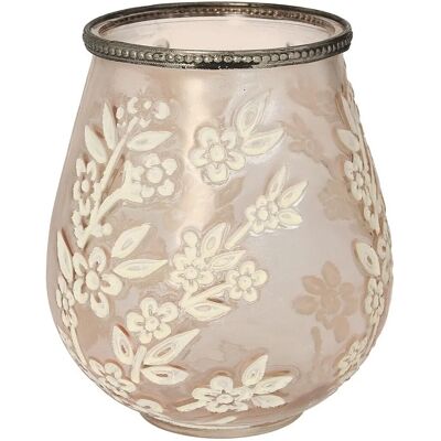 Dekoria Flora Light podpórka na świecę - Różowa - 15x18 cm Dekoria Flora Light podpórka na świecę - Różowa - 15x18 cm