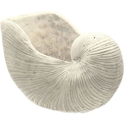 Dekoria Muschelblumentopf Weiß Grau 34x22x21,5cm Dekoria Muschelblumentopf Weiß Grau 34x22x21,5cm
