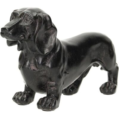 Figurka jamnika - 30x9x15 cm - Czarna, Brązowa - Dekoracyjne Zwierzę Figurka jamnika - 30x9x15 cm - Czarna, Brązowa - Dekoracyjne Zwierzę