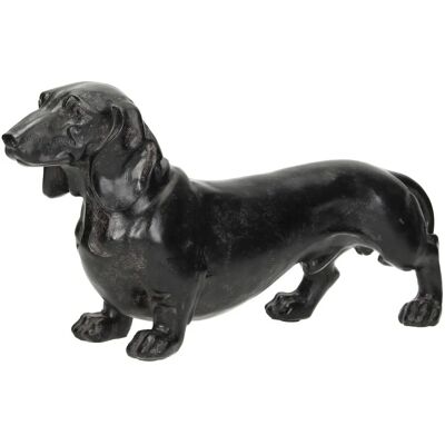 Figurka dekoracyjna jamnika Werner Voß - Czarny/Braun - 39x11x19cm Figurka dekoracyjna jamnika Werner Voß - Czarny/Braun - 39x11x19cm