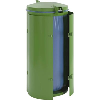 VAR Stahlmüllbehälter 120L - Doppelklappe, Grün VAR Stahlmüllbehälter 120L - Doppelklappe, Grün