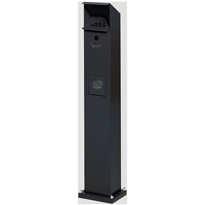 Cendrier en Acier Galvanisé Anthracite avec Compartiments Amovibles - Cendrier Bin Cendrier en Acier Galvanisé Anthracite avec Compartiments Amovibles - Cendrier Bin