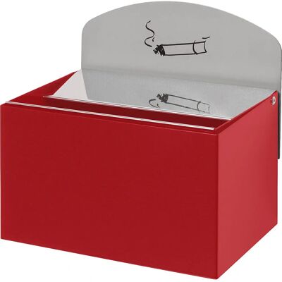 VAR Wand-Aschenbecher mit Info-Tafel - 125x200x125mm - Stahl VAR Wand-Aschenbecher mit Info-Tafel - 125x200x125mm - Stahl