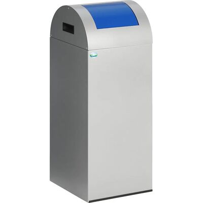Marca Modello - Cestino dei rifiuti automatico - 60L - Acciaio, Coperchio blu - Contenitore rifiuti Marca Modello - Cestino dei rifiuti automatico - 60L - Acciaio, Coperchio blu - Contenitore rifiuti