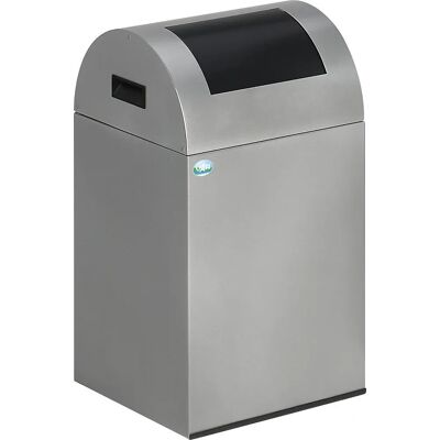 VAR Poubelle argentée 43L avec couvercle automatique - Poubelle VAR Poubelle argentée 43L avec couvercle automatique - Poubelle