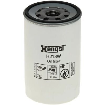 Oliefilter HENGST FILTER H218W - Skruetilslutning, 178mm høj, 108mm diameter Oliefilter HENGST FILTER H218W - Skruetilslutning, 178mm høj, 108mm diameter