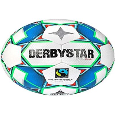 DERBYSTAR Gamma S-Light v22 Youth Football - White, Blue, Green DERBYSTAR Gamma S-Light v22 Youth Football - White, Blue, Green