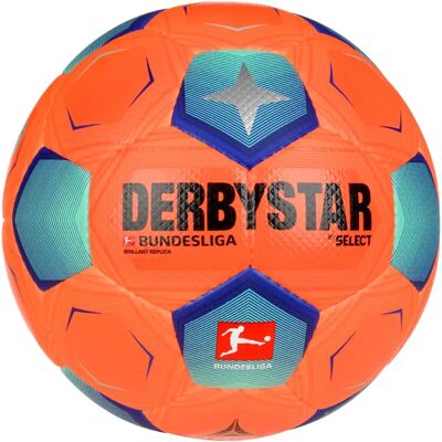 DERBYSTAR Bundesliga Brillant Replica Alta Visibilità V23 - Taglia 5 - Arancione/Turchese DERBYSTAR Bundesliga Brillant Replica Alta Visibilità V23 - Taglia 5 - Arancione/Turchese