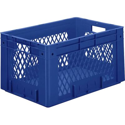 Kaiserkraft Contenitore euro pesante - Polipropilene - 60L - Pareti perforate - Blu Kaiserkraft Contenitore euro pesante - Polipropilene - 60L - Pareti perforate - Blu