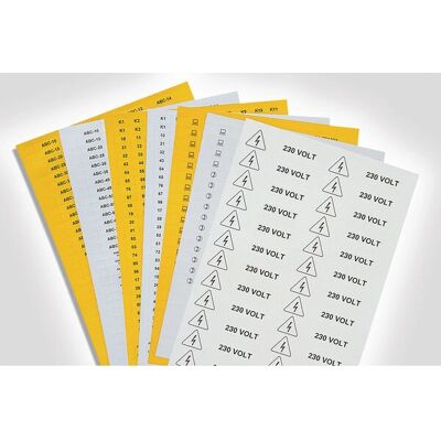 Hellermann Tyton HFX9-35P Weiße, Gelbe Etiketten - 35x9,5 mm - Packung 20 Hellermann Tyton HFX9-35P Weiße, Gelbe Etiketten - 35x9,5 mm - Packung 20