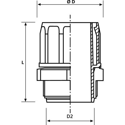 Hellermann Tyton FG36-M40 Verschraubung - IP54 Schutz Hellermann Tyton FG36-M40 Verschraubung - IP54 Schutz