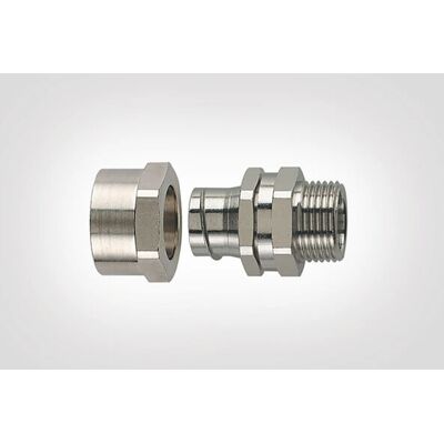 Hellermann Tyton 166-34706 leidingconnector - Tweedelige connector, Draaiend buitengaatse draad, Nikkelgegoten messing - leidingconnector Hellermann Tyton 166-34706 leidingconnector - Tweedelige connector, Draaiend buitengaatse draad, Nikkelgegoten messing - leidingconnector