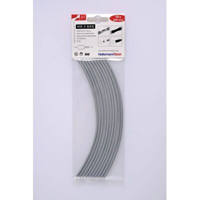 Hellermann Tyton 308-30313 Schrumpfschlauch - Polyolefin, 3:1, Grau, 3mm/1mm, 200mm Hellermann Tyton 308-30313 Schrumpfschlauch - Polyolefin, 3:1, Grau, 3mm/1mm, 200mm