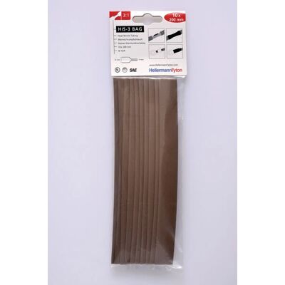 Hellermann Tyton Schrumpfschlauch - Braun, 12mm, 200mm, 3:1, 10 Stück Hellermann Tyton Schrumpfschlauch - Braun, 12mm, 200mm, 3:1, 10 Stück