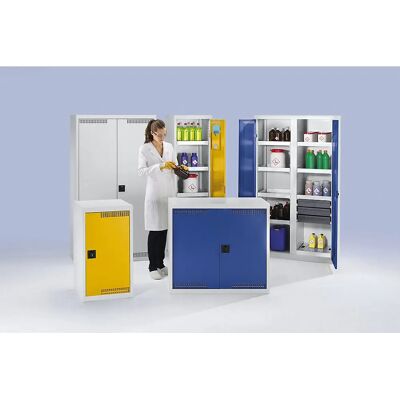 Armario gris luminoso Kaiserkraft - Puertas perforadas - 900x1000x500mm Armario gris luminoso Kaiserkraft - Puertas perforadas - 900x1000x500mm