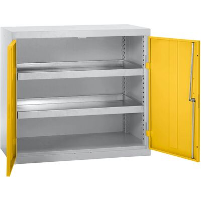 Armario ecológico Kaiserkraft - 900x1000x500mm, 2 estantes, Gris/Amarillo - Armario de almacenamiento Armario ecológico Kaiserkraft - 900x1000x500mm, 2 estantes, Gris/Amarillo - Armario de almacenamiento