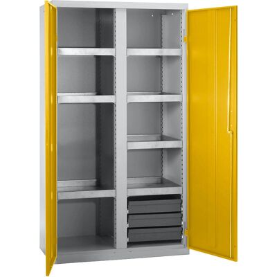 Armario ecológico de acero KaiserKraft - 7 estantes - Gris / Amarillo - Almacenamiento Armario ecológico de acero KaiserKraft - 7 estantes - Gris / Amarillo - Almacenamiento