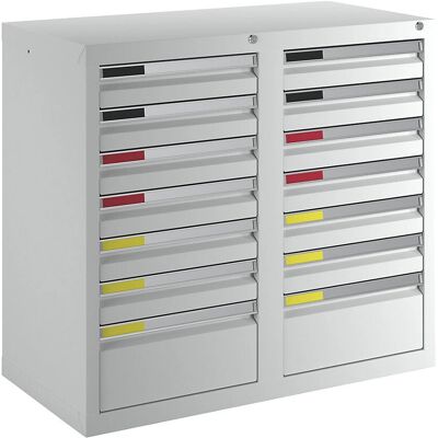 Kaiserkraft Cajonera Gris Luminoso 14 Cajones - Almacenamiento Kaiserkraft Cajonera Gris Luminoso 14 Cajones - Almacenamiento