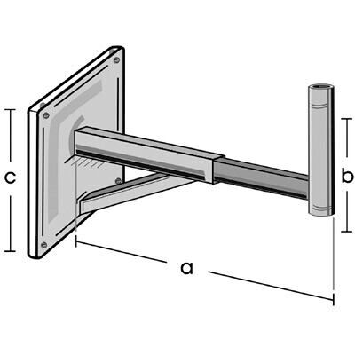 Preisner WWH5075 Montagesatz - Verstellbarer Wandhalter, 75cm Stahl Preisner WWH5075 Montagesatz - Verstellbarer Wandhalter, 75cm Stahl