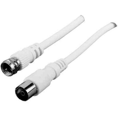 Câble coaxial Preisner FS-KK150 - 1,5 m, Connecteurs F, Blanc Câble coaxial Preisner FS-KK150 - 1,5 m, Connecteurs F, Blanc