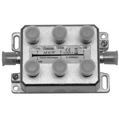 Preisner AZ617F Kabelverteiler 6xF - Metall - Silber - 95mm Preisner AZ617F Kabelverteiler 6xF - Metall - Silber - 95mm