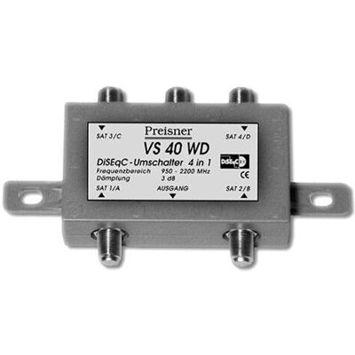 Televes VS40WD - Combinateur de câbles - Gris - Commutateur DiSEqC pour 4 LNBs Televes VS40WD - Combinateur de câbles - Gris - Commutateur DiSEqC pour 4 LNBs