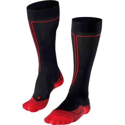 Falke Energizing kniehohe Gesundheitssocken - Schwarz/Rot Small/Medium Falke Energizing kniehohe Gesundheitssocken - Schwarz/Rot Small/Medium