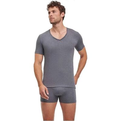 Falke Daily Comfort Tiefes V-Ausschnitt 2er Pack - Dunkelgrau Heather Falke Daily Comfort Tiefes V-Ausschnitt 2er Pack - Dunkelgrau Heather